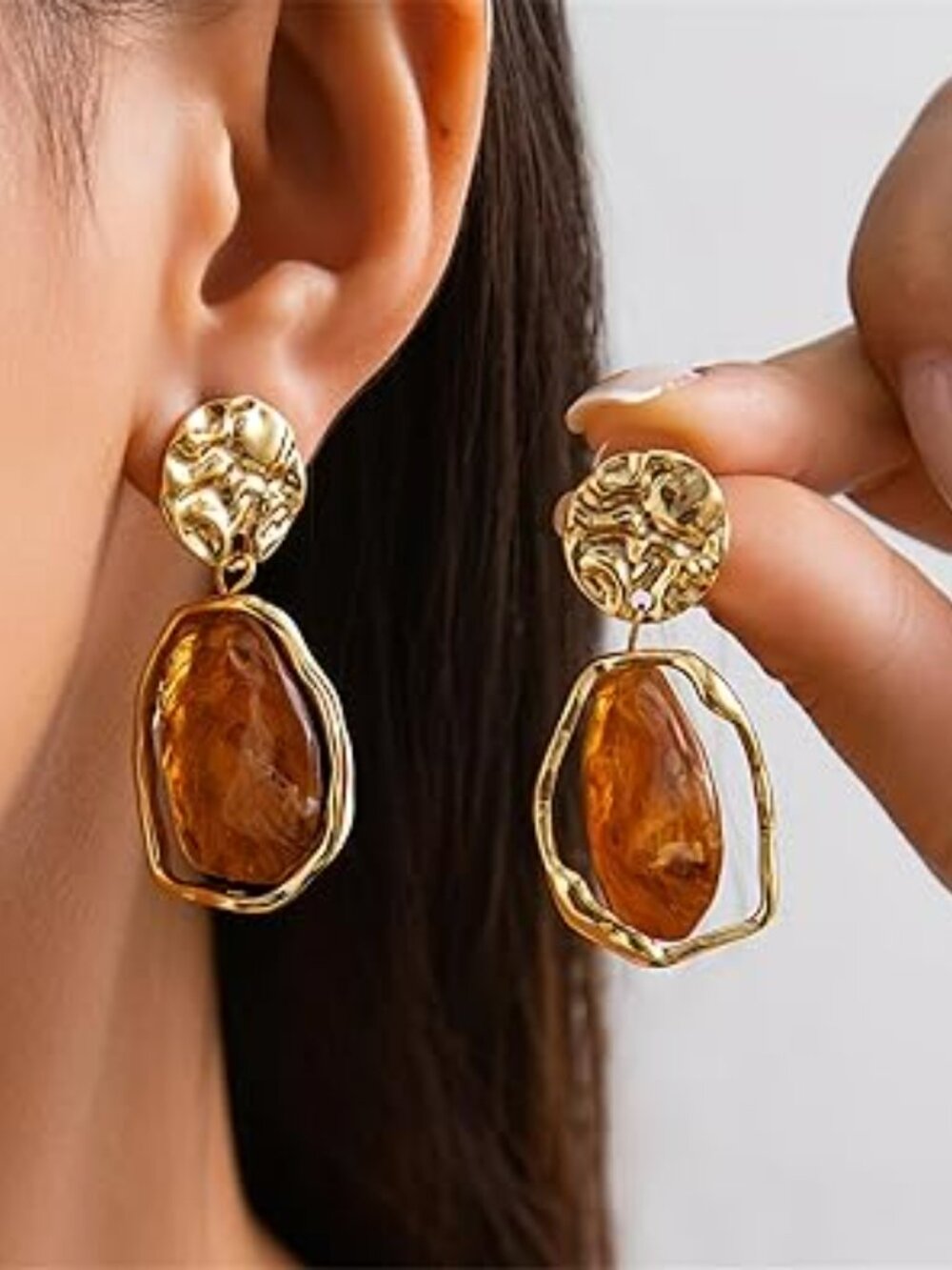 Chunky Irregular Gold Dangle Earrings Baroque Pearl Stud Statement Set Elegant